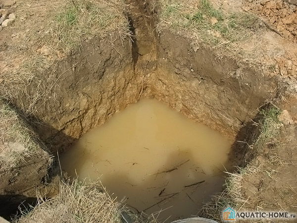 Вода расположена над слоем глины