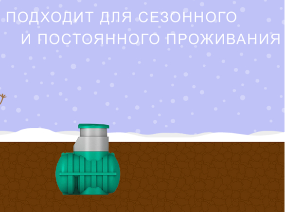 септик Росток зимой