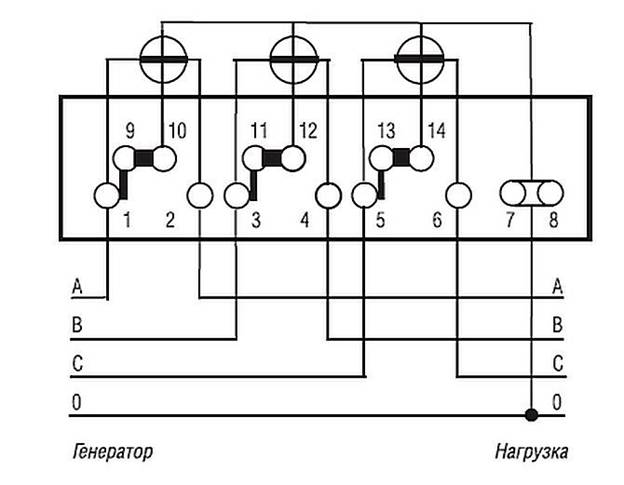 Схема подключения 3 х фазного счетчика