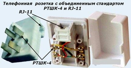 Как подключить старый телефон через розетку Симбиоз РТШК-4 и RJ-11