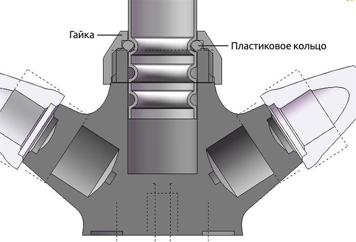 Схема крепления излива