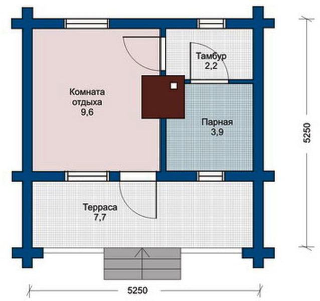 Баня 5 на 5 планировка