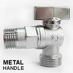 Кран угловой 1/2-3/4 шаровый, с металлической ручкой METAL HANDLE, арт 059 FORNARA s.p.a. Форнара Италия