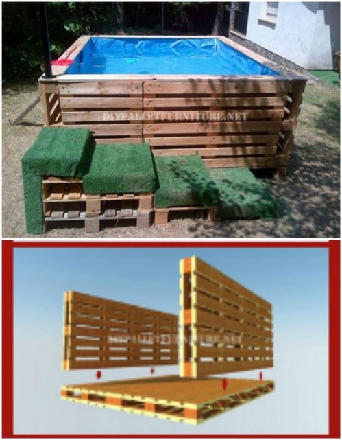 Build a Swimming Pool Using Pallets