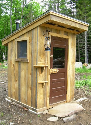 Modern outhouse with ventilation and lighting