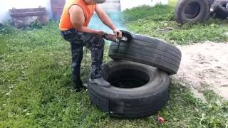 Как вырезать грузовую покрышку