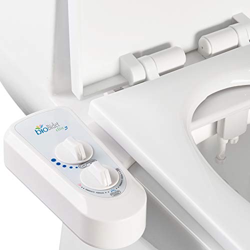 BioBidet ELITE3 Dual Nozzle Fresh Water Spray Non-Electric Mechanical Bidet Toilet Seat Attachment Posterior and Feminine Wash, UPC Certified Check Valve, Brass Inlet, DIY Easy Install, Self Cleaning