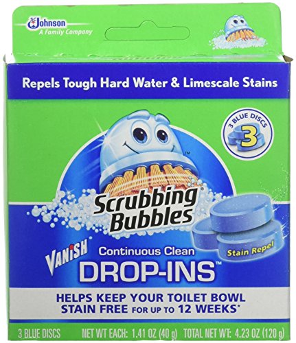 Scrubbing Bubbles Continuous Clean Drop-Ins, Blue Discs, 3 ct, 4.23 oz (Pack of 6)