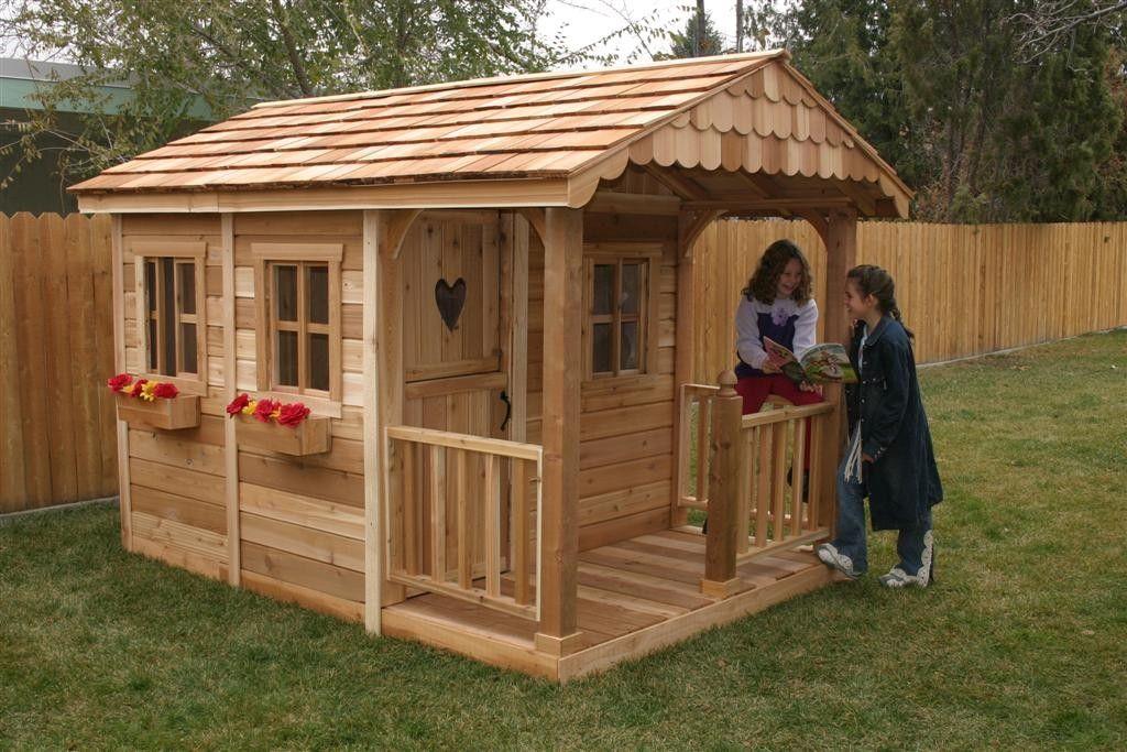 Деревянный детский домик в саду своими руками