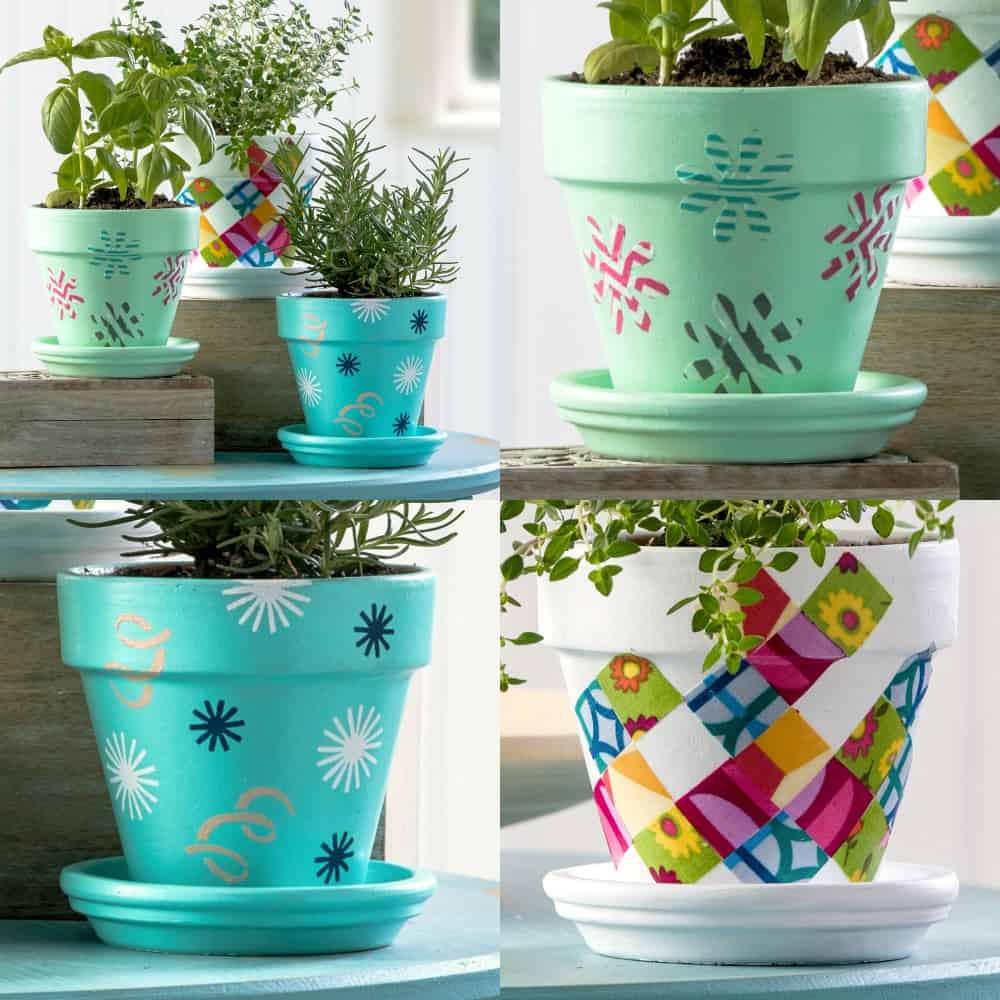 How to decorate clay pots three ways