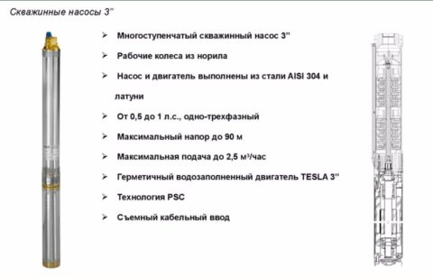 Внешний вид и устройство многоступенчатого скважинного насоса