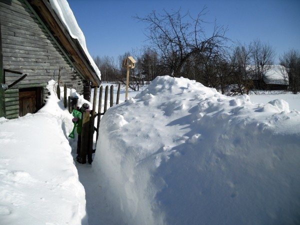 Зимой вся вода скапливается на поверхности в виде снега и льда.