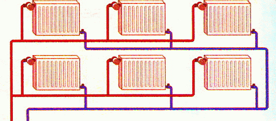 схема двухтрубной системы отопления