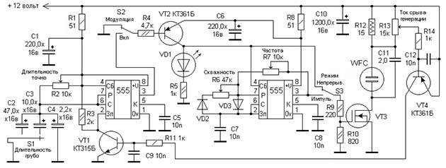 Электронная схема частотного генератора