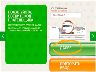 инструкция - код плательщика