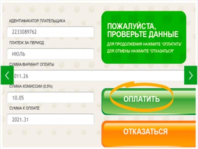 инструкция - оплата