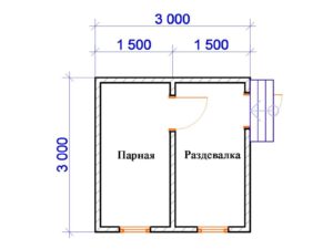 «Проект бани 3 на 3: особенности составления. Постройка бани 3x3» фото - proekt 3 3 5 300x225