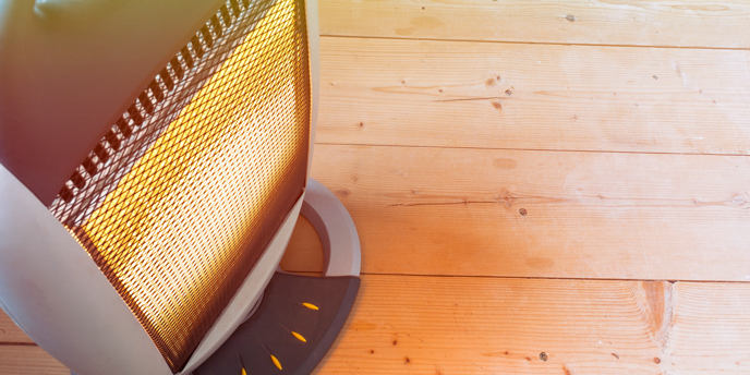 Electric Space Heater on the Floor