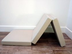 A folding floor mattress