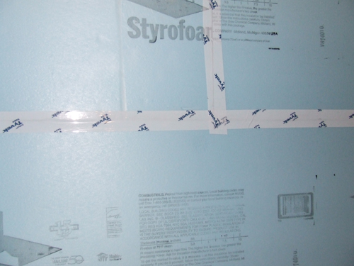 Tyvek Tape on DOW Blue Foam Board