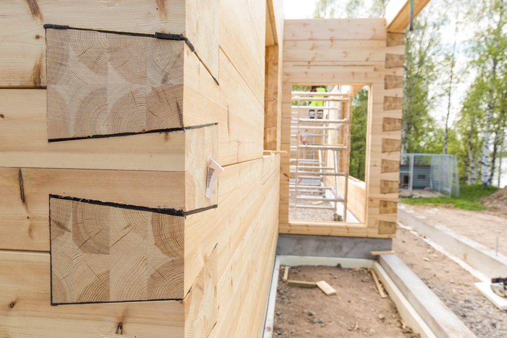 City corner is a new junction technology without overlapping, adapted to construction in urban environment. Wooden house by Rovaniemi Log House.