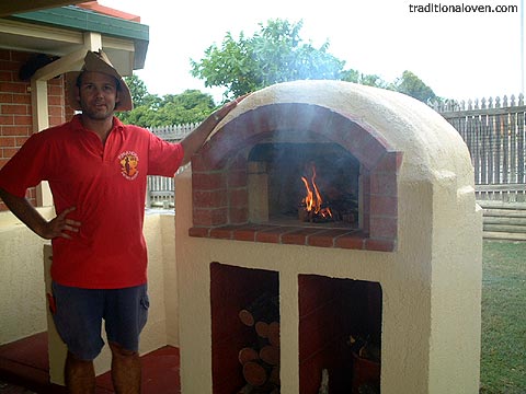 Smaller sized constructed brick dome oven project.