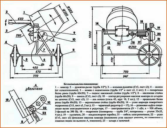 Рамная мешалка чертеж