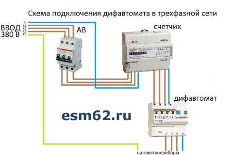 Схема подключения дифавтомата в однофазной сети без заземления в частном доме своими руками схема